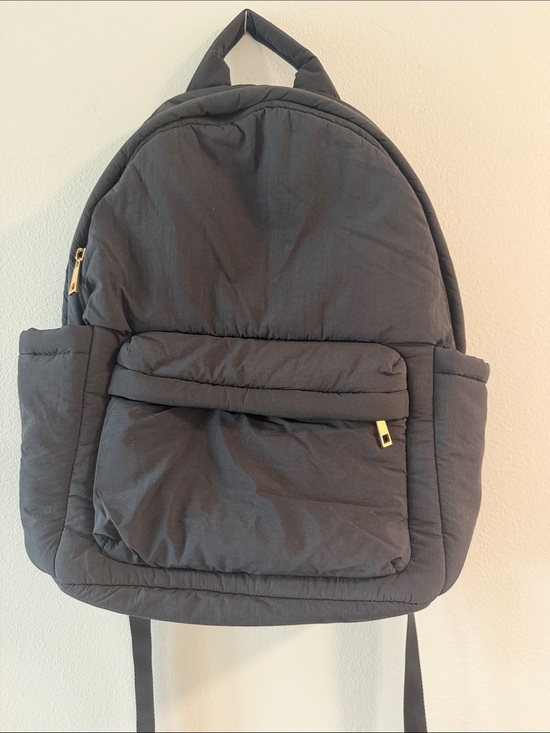 a new day Handbags - a new day Black Padded Quilted Backpack with Front Pocket